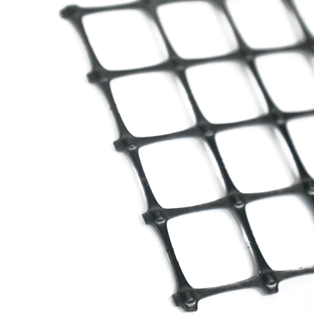 UV Resistance Plastic PP Biaxial Geotextile Geogrid Mesh สำหรับงานก่อสร้างถนน 1