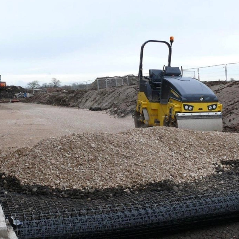 UV Resistance Plastic PP Biaxial Geotextile Geogrid Mesh สำหรับงานก่อสร้างถนน 5
