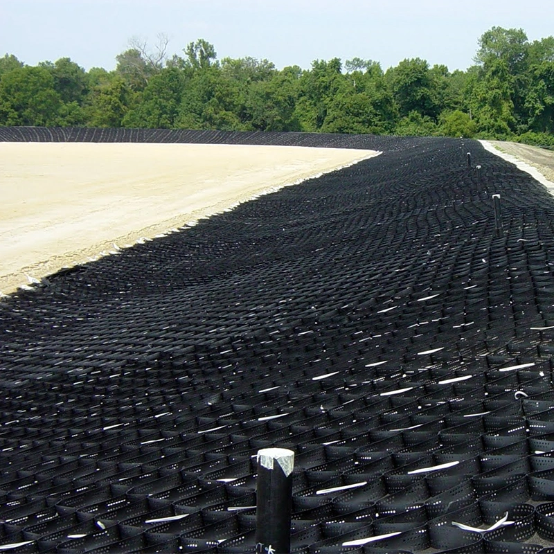 Honeycomb Geoweb HDPE Pea Gravel Stabilizer Grid Geocells สำหรับการควบคุมการกัดเซาะ 2