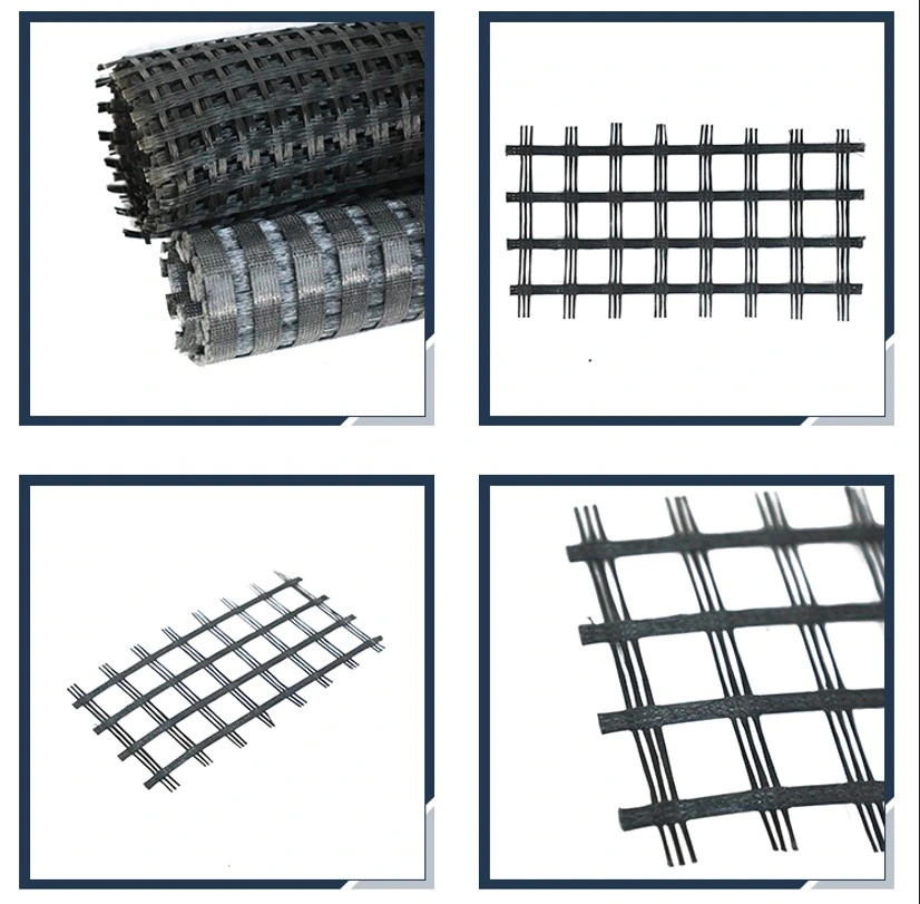 Geogrid ไฟเบอร์กลาสเคลือบ Bitumen สำหรับมูลนิธิ Rawilway 0