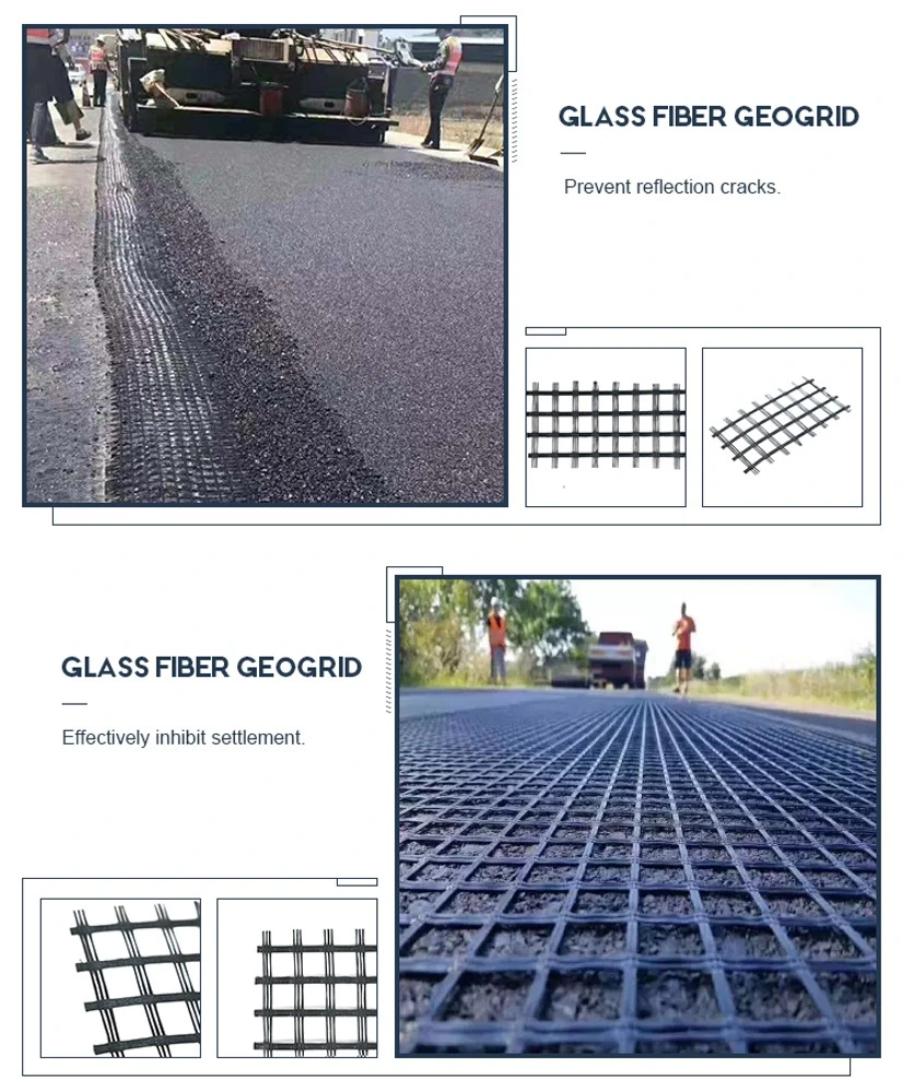 Geogrid ไฟเบอร์กลาสเคลือบ Bitumen สำหรับมูลนิธิ Rawilway 3