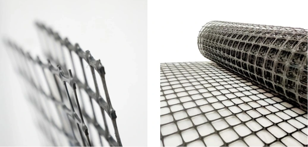 Geogrid โพลีเอสเตอร์ความแข็งแรงสูงสำหรับการเสริมแรงฐานเขื่อนและกำแพงลาดดิน 0