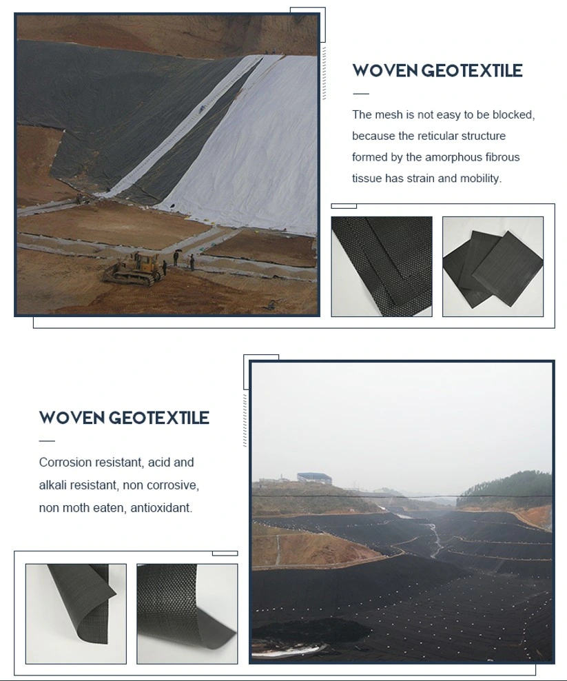 เสถียรภาพผ้าทอที่ผ่านการรับรอง PP Woven Geotextile สำหรับการเสริมแรงของดิน 3