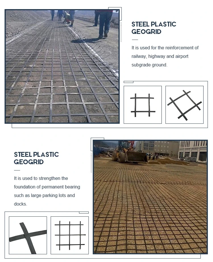 สแตนเลส พลาสติก Geogrid สําหรับ Stabilized ผิวหินหินและเครือข่ายการเสริม 3