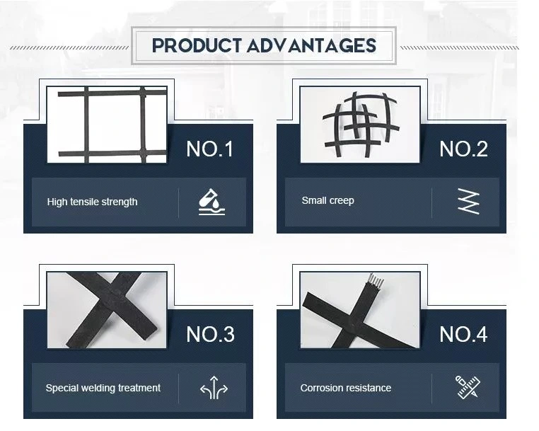 สแตนเลส พลาสติก Geogrid สําหรับ Stabilized ผิวหินหินและเครือข่ายการเสริม 2