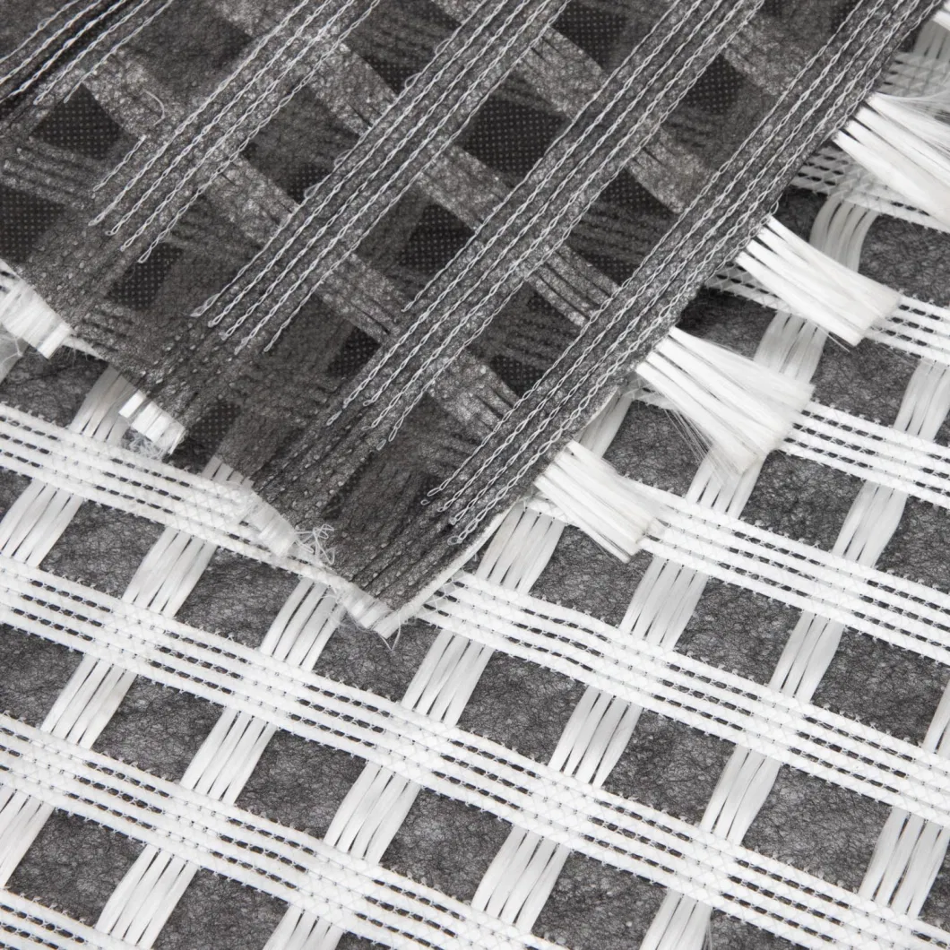 สารประกอบ Bi-Axial Fiberglass Geogrid With Nonwoven Geotextile สําหรับการเสริมสร้างดิน/วัสดุก่อสร้างถนน 2