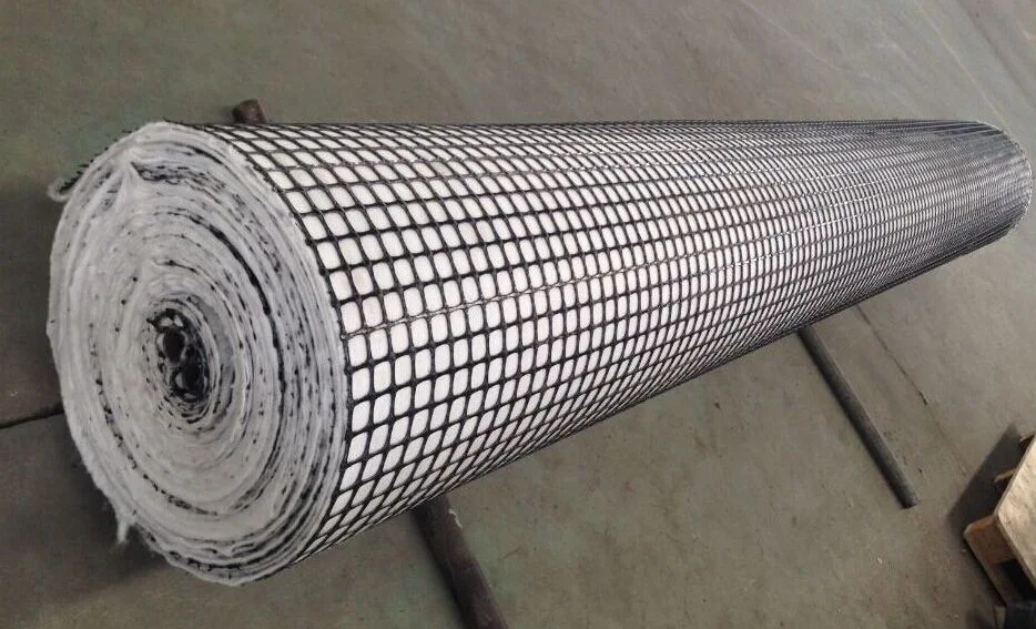สารประกอบ Bi-Axial Fiberglass Geogrid With Nonwoven Geotextile สําหรับการเสริมสร้างดิน/วัสดุก่อสร้างถนน 7