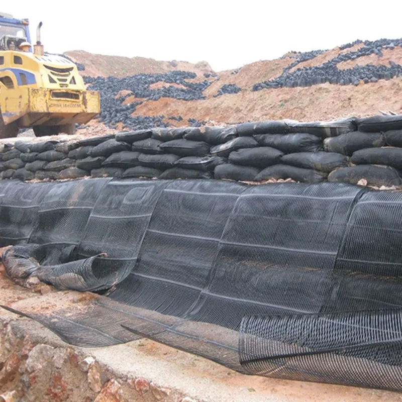 พลาสติก โพลีโปรพีเลน PE มุมเดียว มุมเดียว ยืดยาว พลาสติก Geogrid สําหรับการเสริมสร้างถนน 7