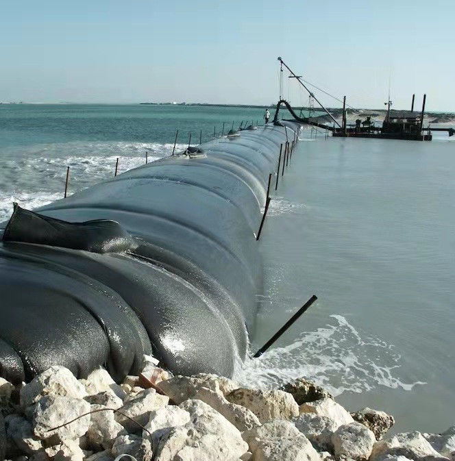 PP PET Dirtbag Geotextile Dewatering Bags Tube Geobag สำหรับทรายกรองตะกอนชายฝั่ง