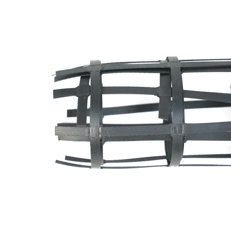 การเชื่อมเหล็กพลาสติกคอมโพสิต Geotextile Geogrid Biaxial Integral Geogrid Products