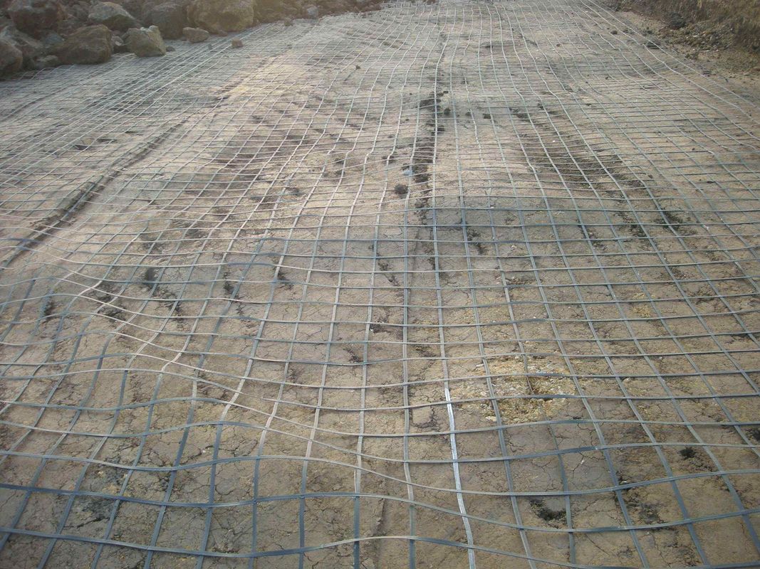 PET Two Way Stretch Welding ผู้จัดจำหน่ายผลิตภัณฑ์ Geogrid Integral Biaxial