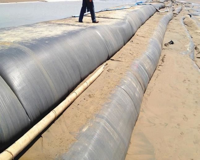 ขุดถุง Geotextile Geotube Dewatering ถุงกรองตะกอน