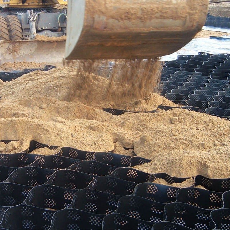 ป้องกันการกัดกร่อน Geocell Hdpe ขนาด 50 มม. สำหรับการเสริมแรงทางลาดเขาถนน