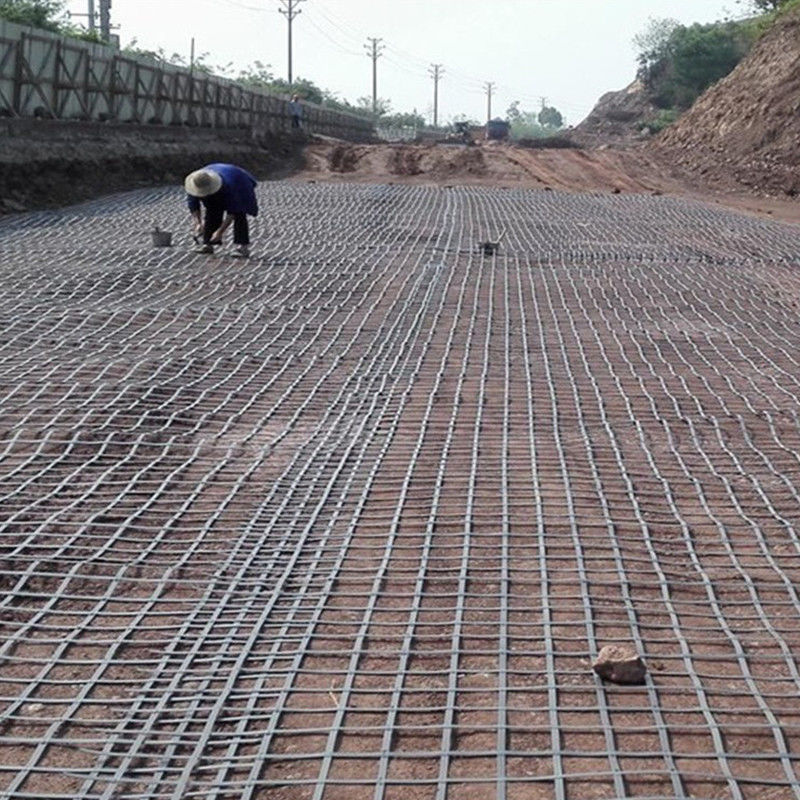 80kn เหล็กพลาสติก Geogrid กับกรดและอัลคาลีความทนทานสําหรับความคุ้มกันคลาน Subgrade