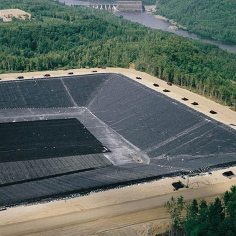 0.3mm/0.5mm/0.75mm/1mm/1.5mm/2mm Black Membrane พลาสติกแผ่น HDPE LDPE LLDPE Virgin Geomembrane Liner สําหรับปลากุ้ง F