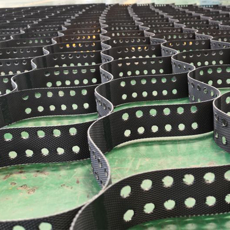 HDPE เครื่องพัดกรวยระบบวัสดุการขับขี่ Geocell เนื้อผงสําหรับการเสริมสร้างถนน