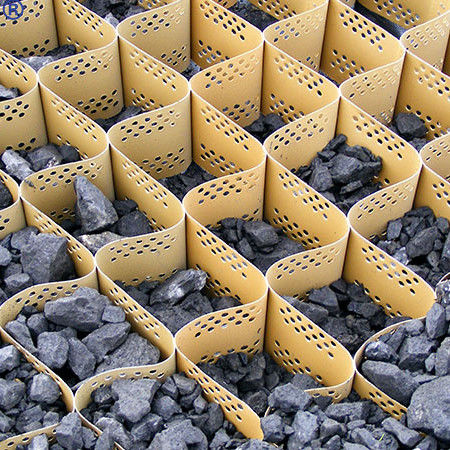 HDPE เครื่องพัดกรวยระบบวัสดุการขับขี่ Geocell เนื้อผงสําหรับการเสริมสร้างถนน