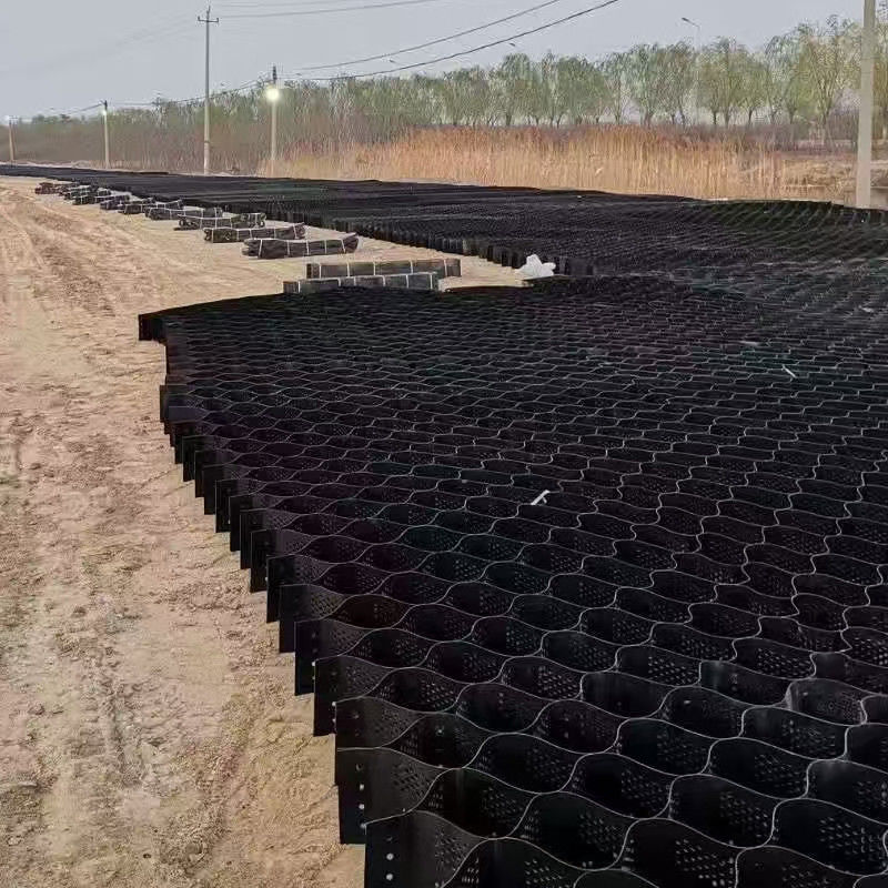 ระบบขังเซลล์สูงที่มีเนื้อเยื่อ ผึ้งผึ้ง HDPE Geocell สําหรับถนน มูลนิธิ ป้องกันหินลุ่ม ที่จอดรถ ทางเดิน ถนน