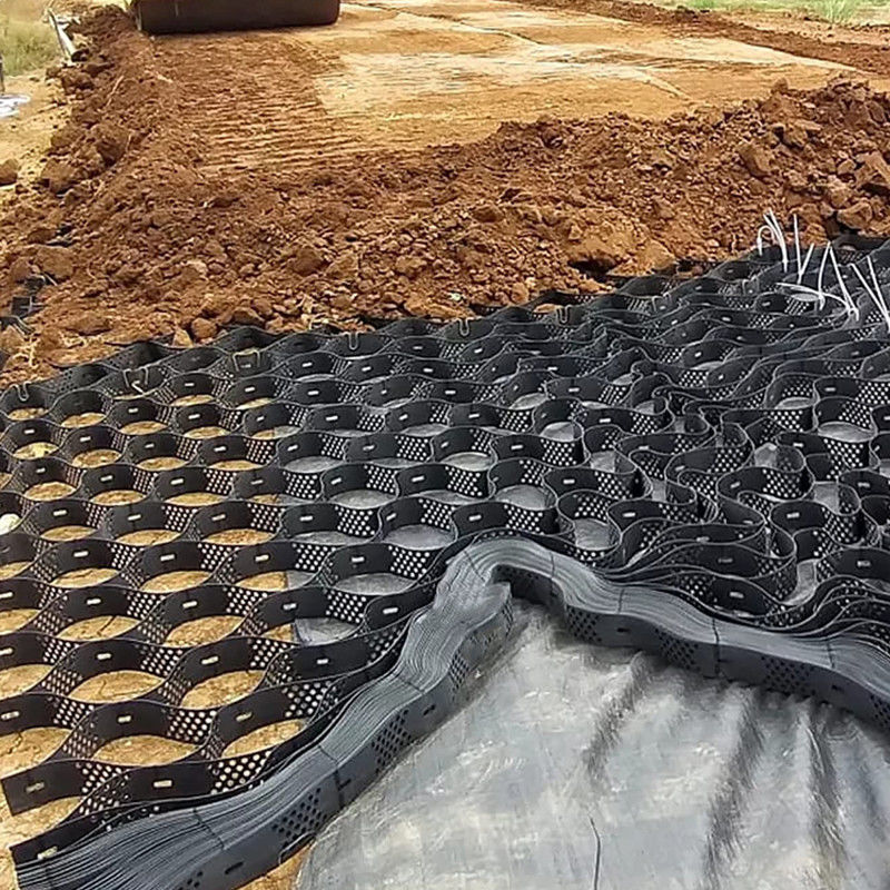 ระบบขังเซลล์สูงที่มีเนื้อเยื่อ ผึ้งผึ้ง HDPE Geocell สําหรับถนน มูลนิธิ ป้องกันหินลุ่ม ที่จอดรถ ทางเดิน ถนน