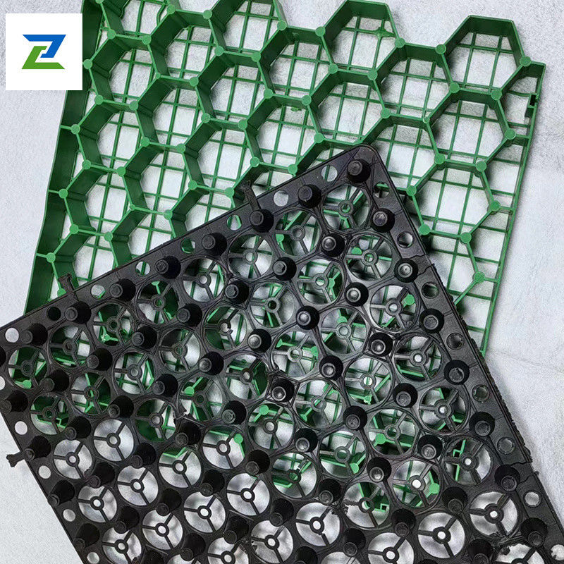 เครื่องพับหญ้า HDPE ที่เป็นมิตรต่อสิ่งแวดล้อมที่ทนทานสําหรับทางเดิน, การเสริมสนามหญ้า, การปรับปรุงสวนและการยืนหยัดหินหินที่จอดรถ