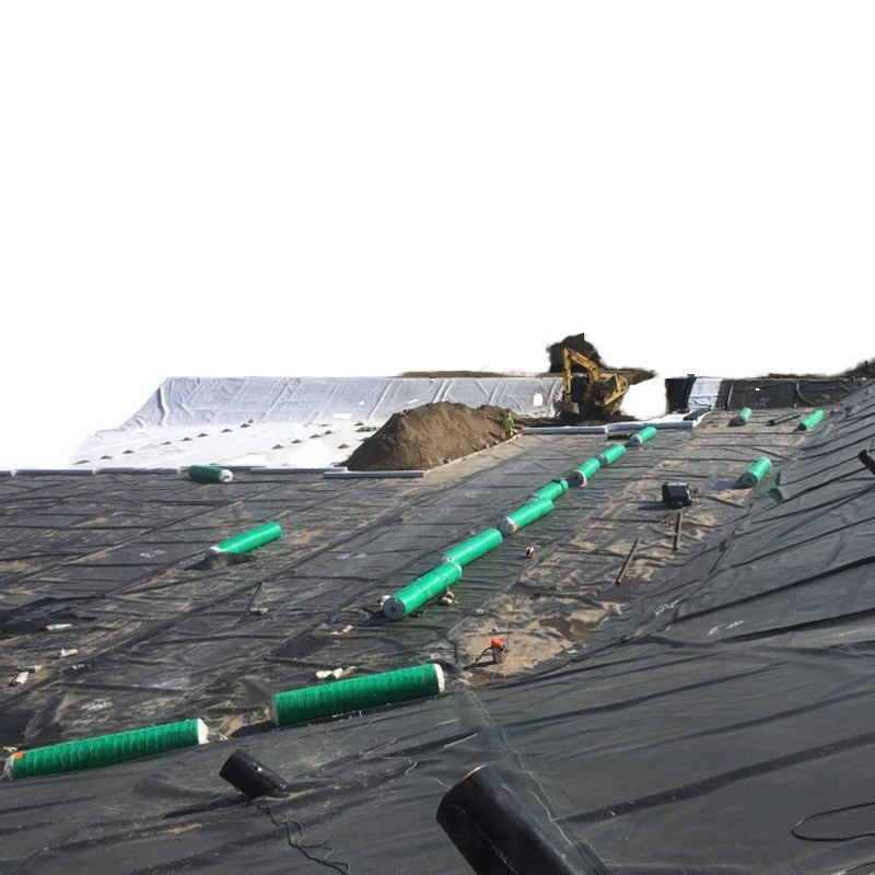 โพลีเอธิลีนความหนาแน่นสูง HDPE Geomembranes สีดํา UV-ทนทาน Liner โพลีเอธิลีนสระ Liner สําหรับการเก็บเก็บเก็บของฝังดิน ความหนา 1.5 มม