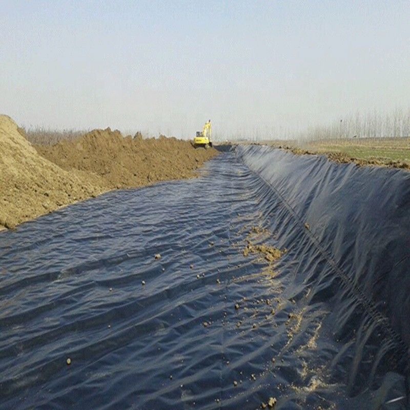 โพลีเอธิลีนความหนาแน่นสูง HDPE Geomembranes สีดํา UV-ทนทาน Liner โพลีเอธิลีนสระ Liner สําหรับการเก็บเก็บเก็บของฝังดิน ความหนา 1.5 มม