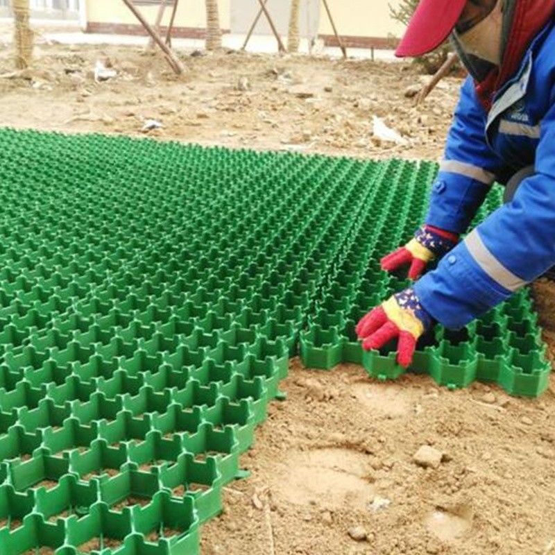 HDPE Grid ผู้ผลิต พลาสติก Gravel Paver Grid Grid สําหรับทางเดินและที่จอดรถ สีเขียว สีดํา