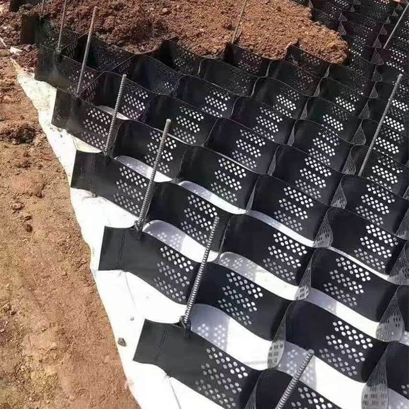 HDPE Geocells การก่อสร้างถนน การยืนหยัดถนนและการสนับสนุนภาระ การยืนหยัดก้อนหิน HDPE Geocell