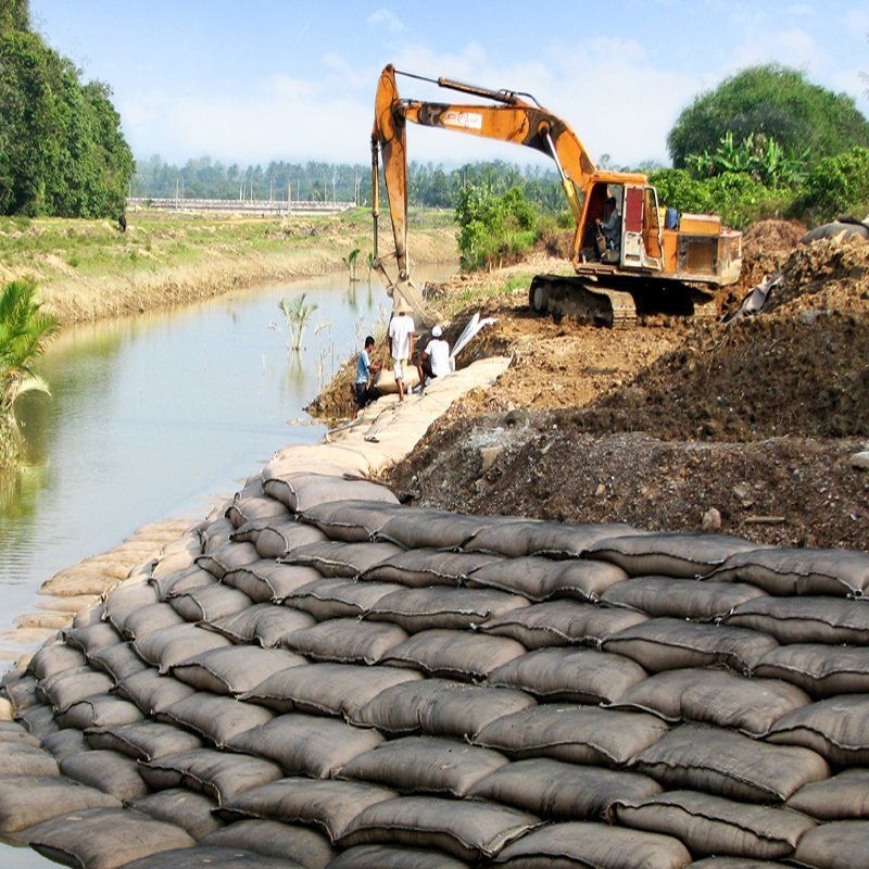 พรีเมียมสิ่งแวดล้อม Geotextile Geobag PP Pet ไม่เนื้อเยื่อ Geotextile เนื้อเยื่อสีขาว Geotextile Geobag