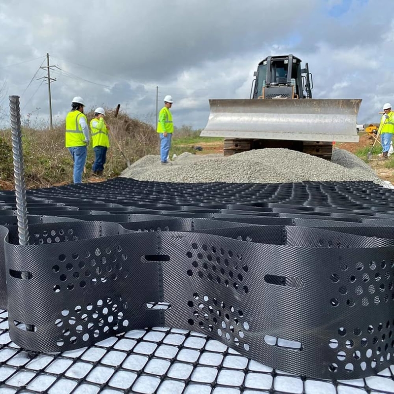 HDPE Geocells ทนทาน พื้นผิวเรียบ HDPE Geocell สำหรับทางเข้า การควบคุมการกัดเซาะสำหรับทางลาด การรองรับกำแพงกันดิน